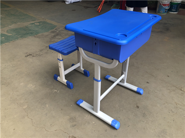 ABS深藍色單人課桌椅